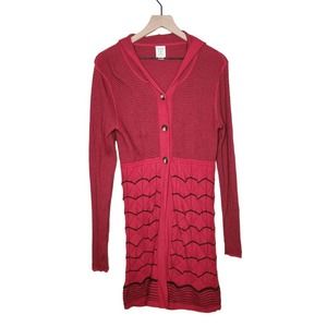 Title Nine Delilah Merino Blend Long Hooded Cardigan Jacket Button Up Women's M